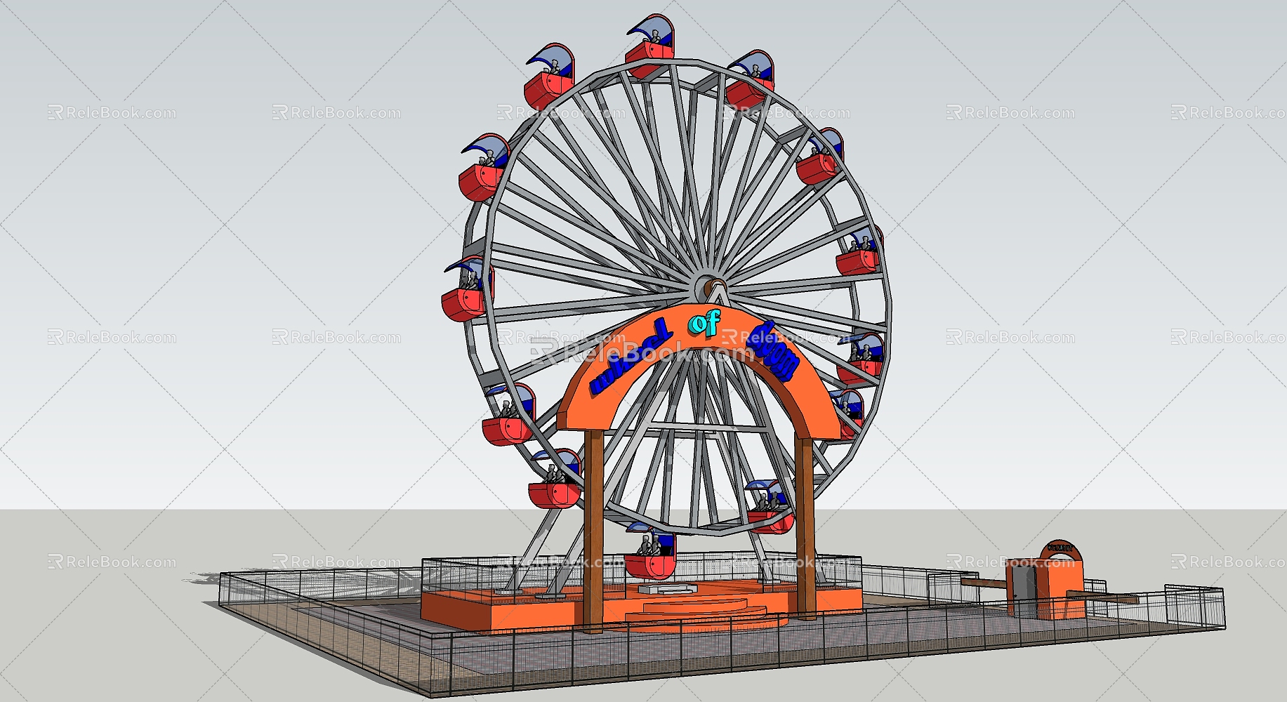 Modern Ferris Wheel Large Ferris Wheel 3d model