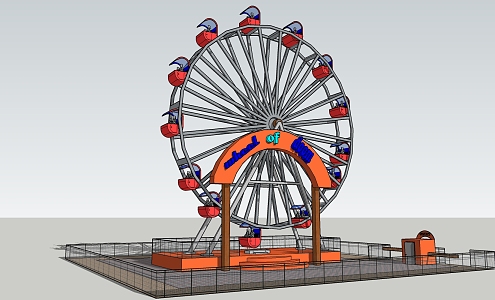 Modern Ferris Wheel Large Ferris Wheel 3d model