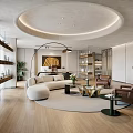 Modern Luxury Executive Office With Cozy Lounge Area And Elegant Warm Interior Design
