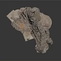 Natural Rock Cave Scene Structure With Irregular Surface And Stalactite Details