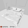 Nordic Double Bed 3d model