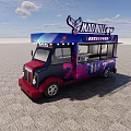 Mad Bull Food Truck With Vibrant Purple Red Design And Open Service Window