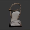 Elegant Rose Gold Open Toe Stiletto Heels With Ankle Strap And Smooth Satin Finish