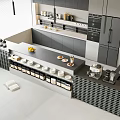 Modern Open Kitchen Bar Counter With Sleek Design And Functional Storage Cabinets