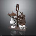 Retro Electronic Coffee Maker With Copper And White Design For Modern Kitchen