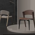 Modern Light and Brown Single Chairs With Wooden Frame And Upholstered Seat Design