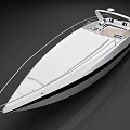 Luxury Modern White Yacht With Open Deck Wooden Steps And Seating Area