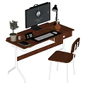 Middle Style Computer Desk 3d model