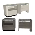 Modern Sleek Bedside Tables with Marble Top Drawers and Open Shelves