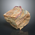 Natural Wood Stone Block With Layered Texture Brown Red Tones And Rough Surface