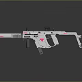 White Submachine Gun With Pink Accents Modern Design And Tactical Features 3d model