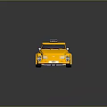 Yellow Vintage Taxi Model With Metro Logo And License Plate 520C