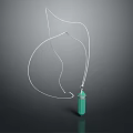 Elegant Jewelry Ornament Set Featuring Green Pendant White Curved Chain And Shiny Finish