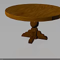 Classic Solid Wood Round Dining Table With Sturdy Pedestal Base Design