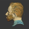 Van Gogh Themed Decorative Furniture Bust With Yellow Hair Red Beard And Blue Patterned Clothing