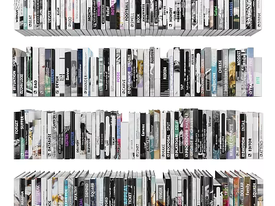Colorful Books And Magazines Arranged Neatly On Shelves In Rows 3d model