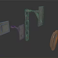 Black Metal Mechanical Parts With Square Plate Chain Link And Round Component Design