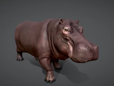 Realistic Hippopotamus 3D Character Model for Game and Film Projects 3d model