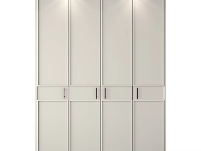 Modern White Chest of Drawers With Multiple Cabinet Doors And Storage Space 3d model