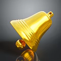 Golden Bell Sculpture With Intricate Carving Shiny Polished Surface And Artistic Decorative Design