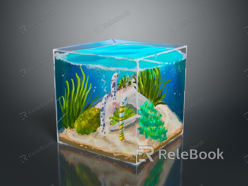 Sky Box Underwater World Background Water World Coral Sea Fish Underwater World model