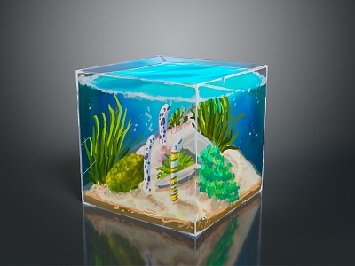 Sky Box Underwater World Background Water World Coral Sea Fish Underwater World model