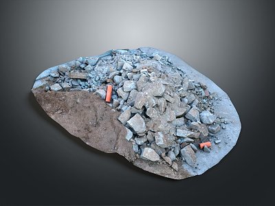 sandstone pile sandstone pile gravel pile rock 3d model