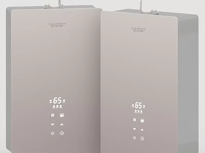 Modern Electric Water Heater With Digital Temperature Display And Gray Finish 3d model