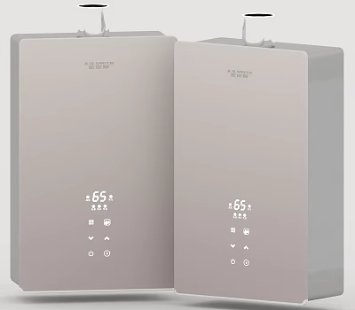 Modern Electric Water Heater With Digital Temperature Display And Gray Finish 3d model