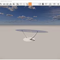 Modern Round Coffee Table With Glass Top And White Sculptural Base