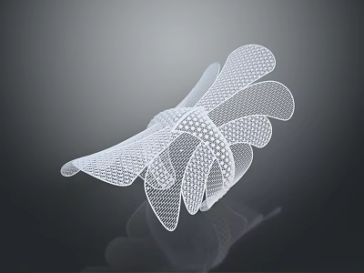 White Mesh Decorative Home Accessory With Intricate Pattern And Modern Design 3d model