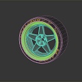 Modern tire wheels 3d model