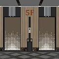 modern elevator hall elevator car 3d model