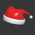 Red Santa Hat With White Trim And Festive Pom Pom On Top Design