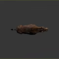 3D Rendered Wild Boar With Rough Skin Red Eyes And Open Mouth