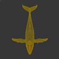 Realistic Black Whale Aquatic Animal Model With Detailed Fins And Tail