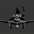 Vintage Fighter Plane Scale Model With Detailed Propeller And Military Design