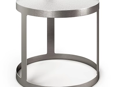 Round Modern Coffee Table With Sleek Metal Frame And Circular Base Design 3d model