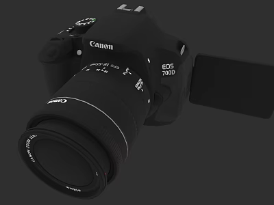 Professional Commercial Equipment Canon EOS 700D Digital Camera with Zoom Lens for Business Use 3d model