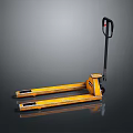 Yellow Manual Pallet Truck With Heavy Duty Fork Arms And Black Handle