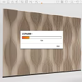 Modern background wall wavy wall panel 3d model
