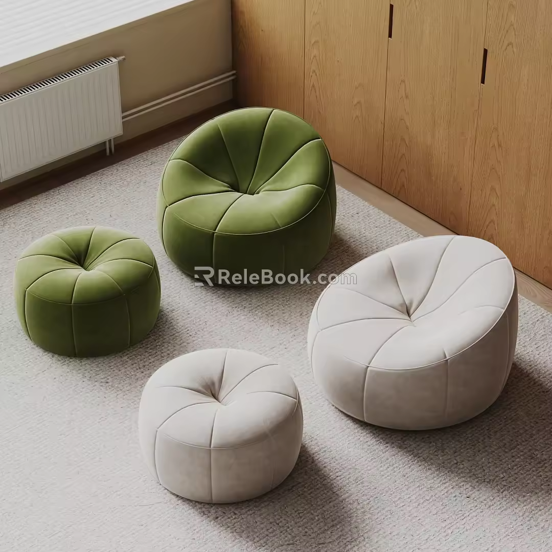 Modern Lazy Sofa Stool 3d model
