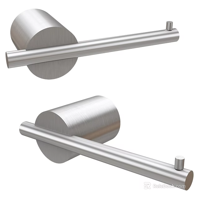Brushed Silver Metal Wall Mounted Hooks With Modern Minimalist Design For Home 3d model 