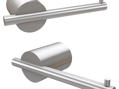 Brushed Silver Metal Wall Mounted Hooks With Modern Minimalist Design For Home 3d model