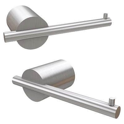 Brushed Silver Metal Wall Mounted Hooks With Modern Minimalist Design For Home 3d model