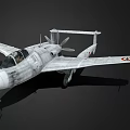 White Fighter Aircraft With Twin Propellers Red White Blue Circular Wing Emblems And Studio Reflection 3d model