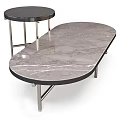 Stylish Modern Sofa Coffee Table Set With Marble Tabletop And Metal Frame For Living Room