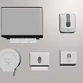 Essential Modern Bathroom Accessories Featuring Tissue Holder Soap Dispenser And Paper Roll
