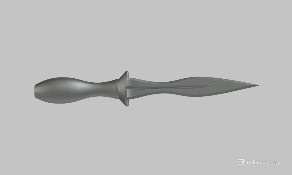 Tactical Metal Dagger Design With Ergonomic Handle Sharp Blade And Guard 3d model 