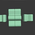 Light Green Sectional Sofa 3D Model With Modular Components And Modern Design